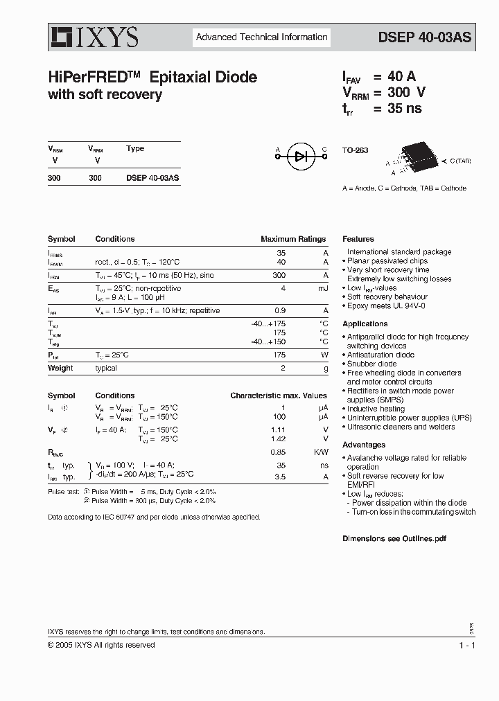 DSEP40-03AS_1234702.PDF Datasheet