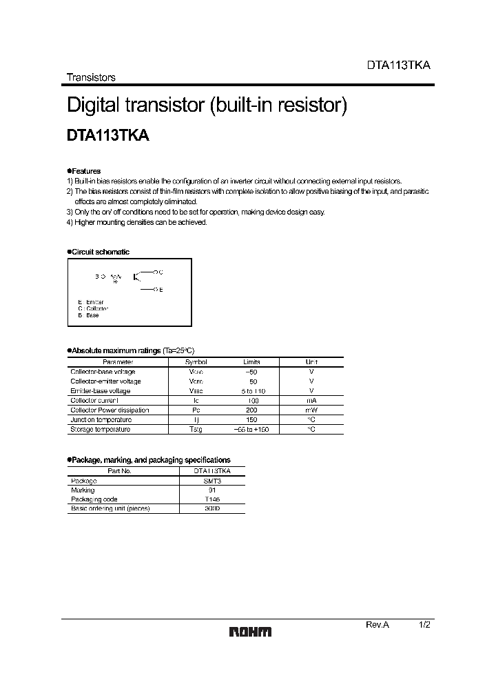 DTA113TKA_1234976.PDF Datasheet