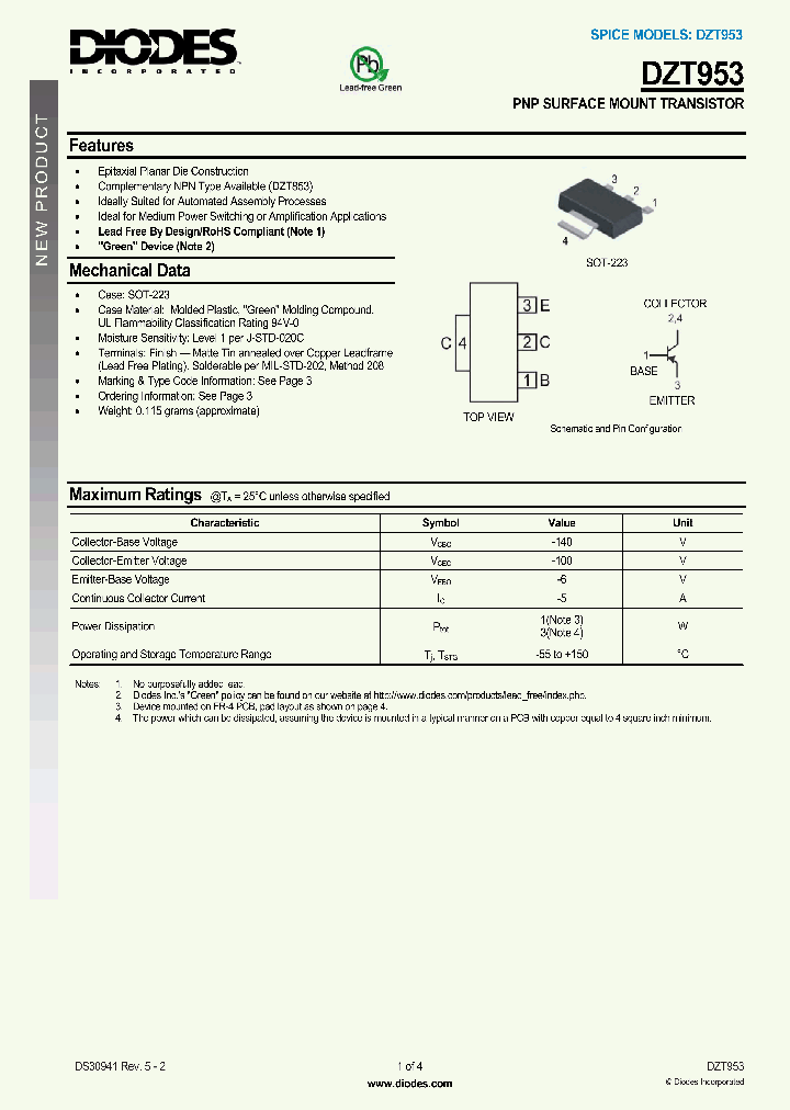 DZT953_1117554.PDF Datasheet