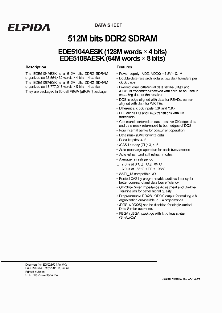 EDE5108AESK-6E-E_1235924.PDF Datasheet