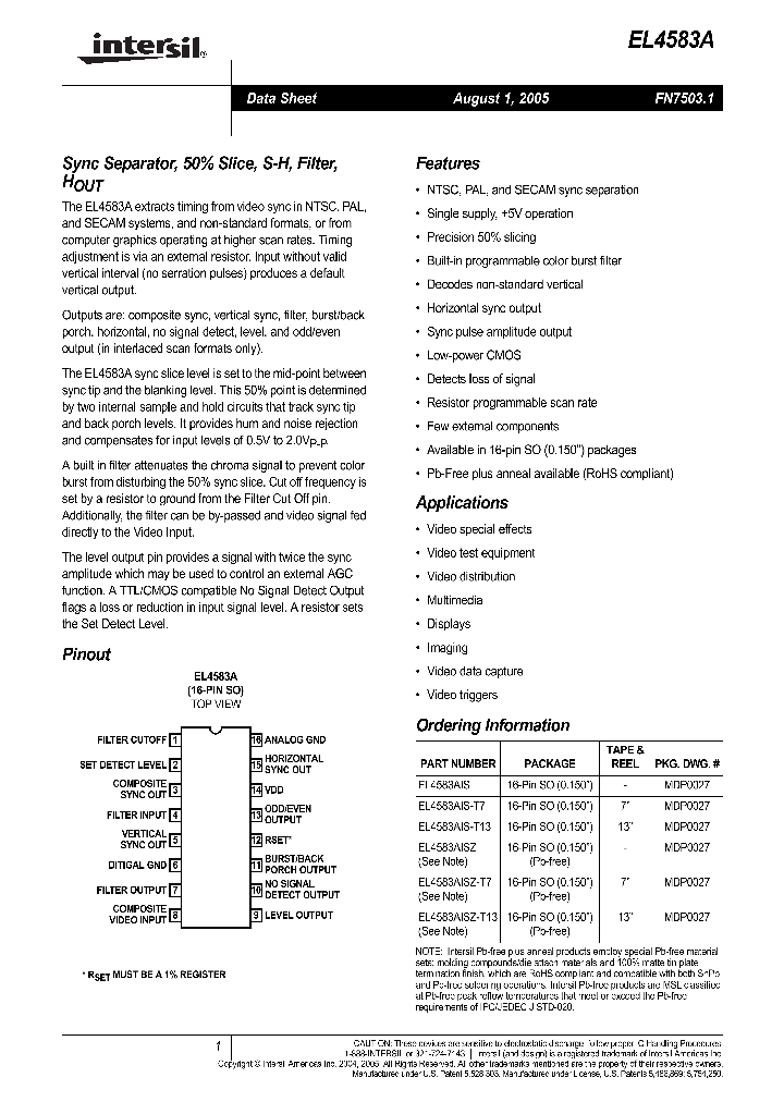 EL4583A_1125732.PDF Datasheet