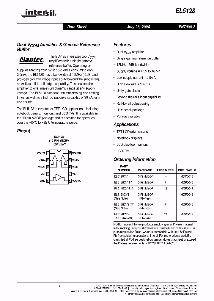 EL5128CYZ-T7_1236515.PDF Datasheet