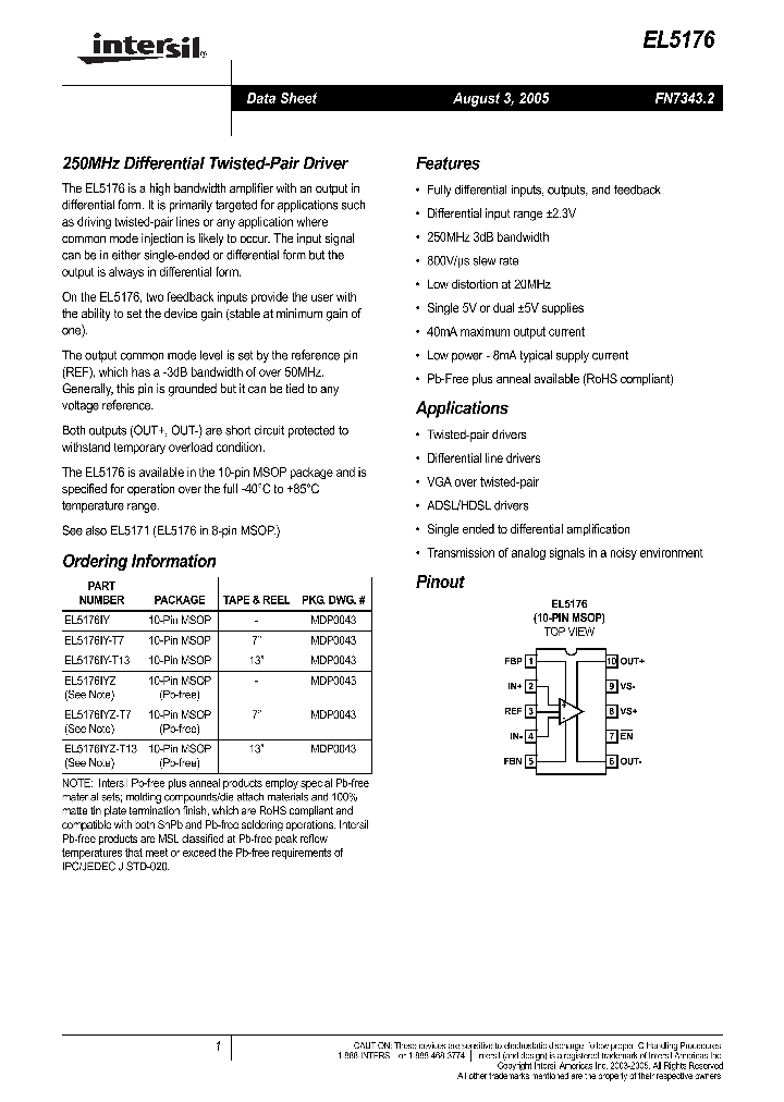 EL5176IYZ-T7_1236523.PDF Datasheet