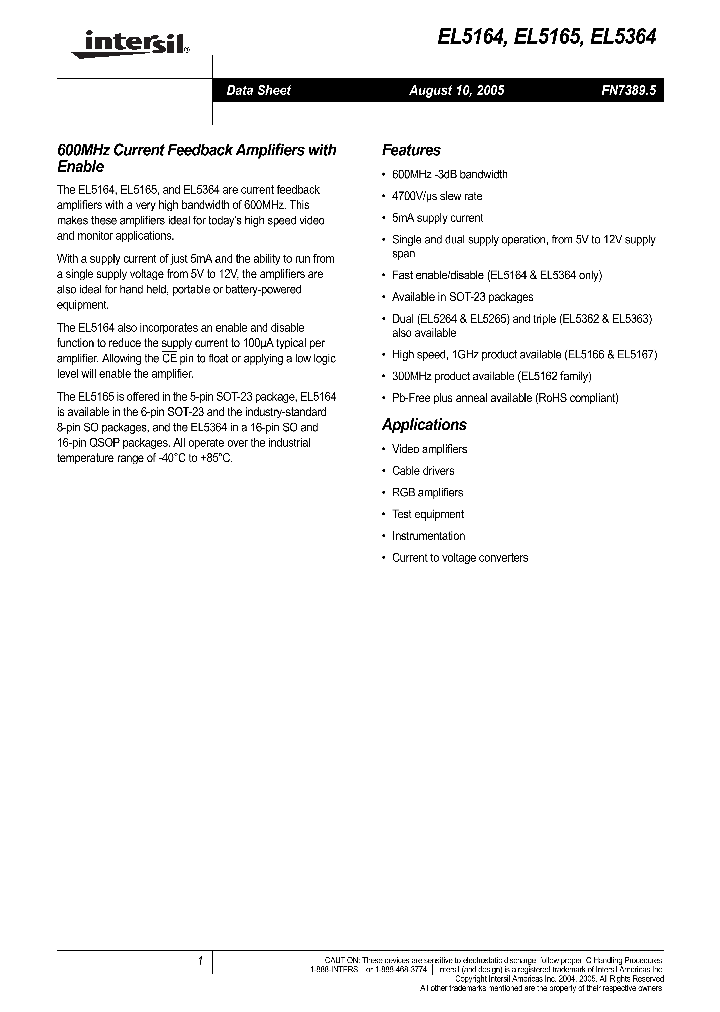 EL5364IUZA-T7_1236572.PDF Datasheet