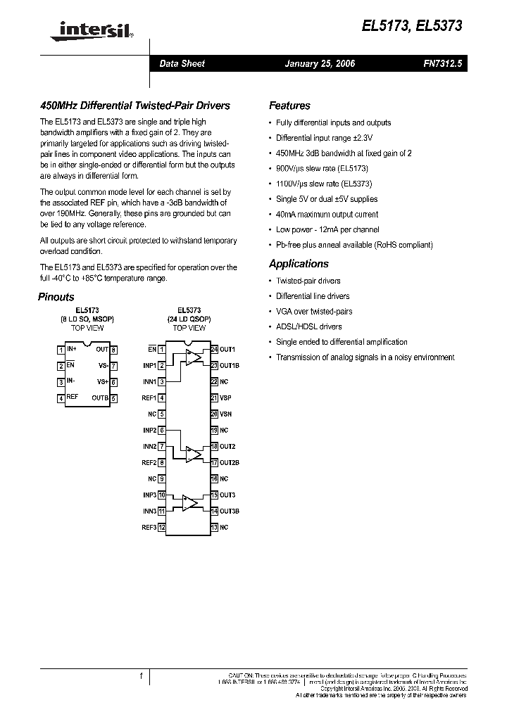 EL5373IUZ-T7_1236580.PDF Datasheet