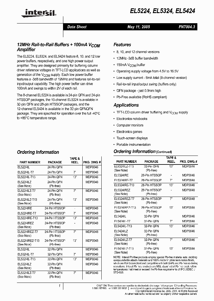 EL5324IRE_830615.PDF Datasheet