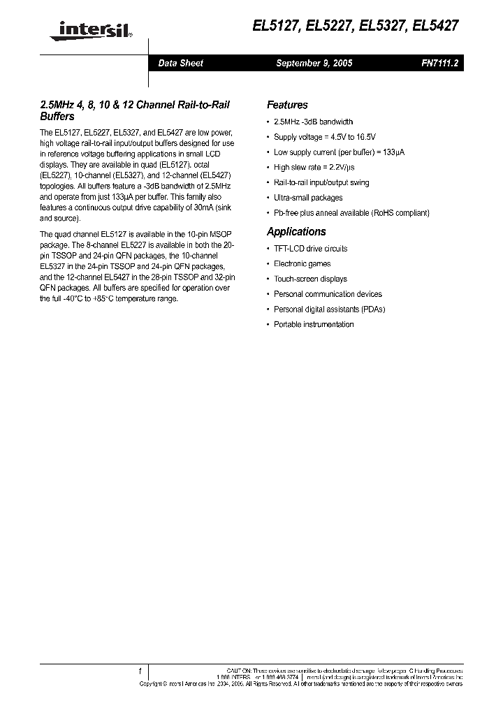 EL5427CRZ-T7_1236605.PDF Datasheet