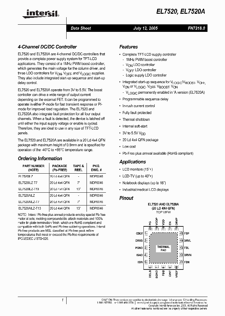 EL7520ILZ-T7_1236705.PDF Datasheet