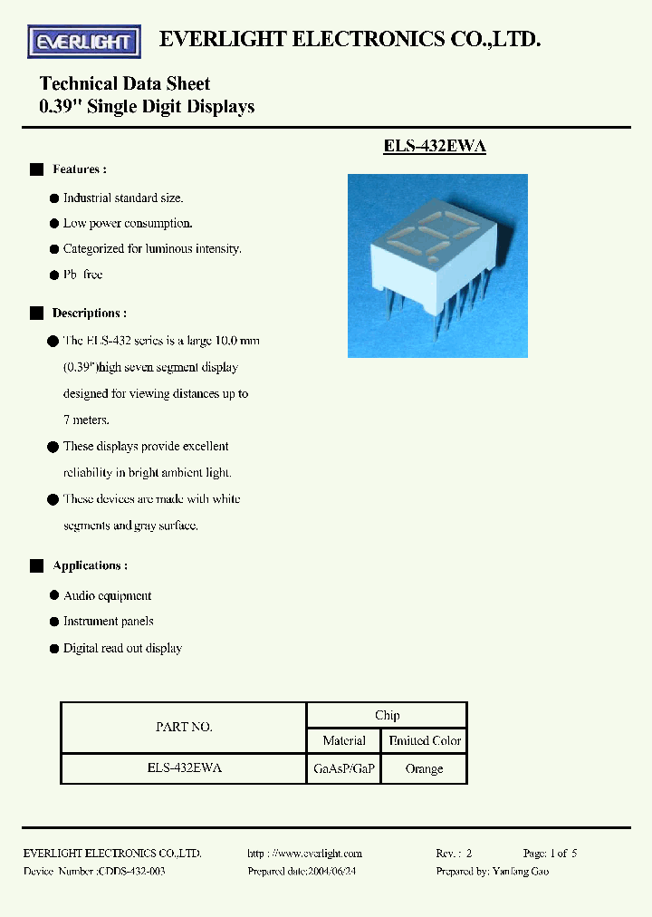 ELS-432EWA_1236891.PDF Datasheet
