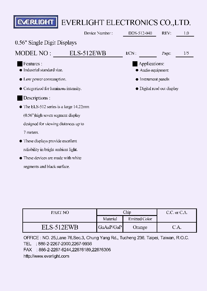 ELS-512EWB_1102098.PDF Datasheet