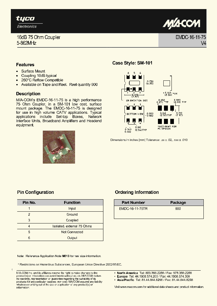 EMDC-16-11-75TR_1237207.PDF Datasheet