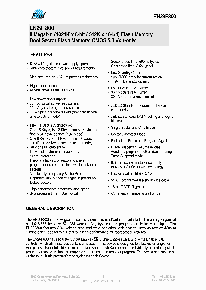 EN29F800T90TI_1237330.PDF Datasheet