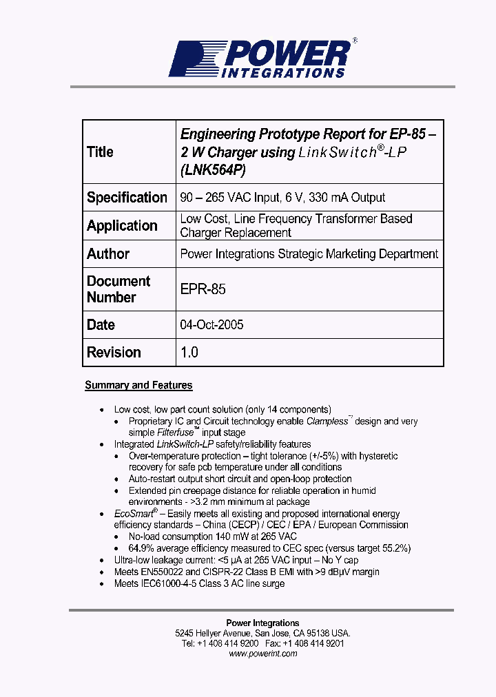 EPR-85_1237487.PDF Datasheet