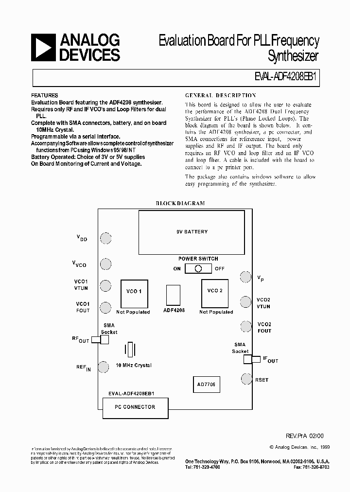 EVAL-ADF4208EB1_1238257.PDF Datasheet