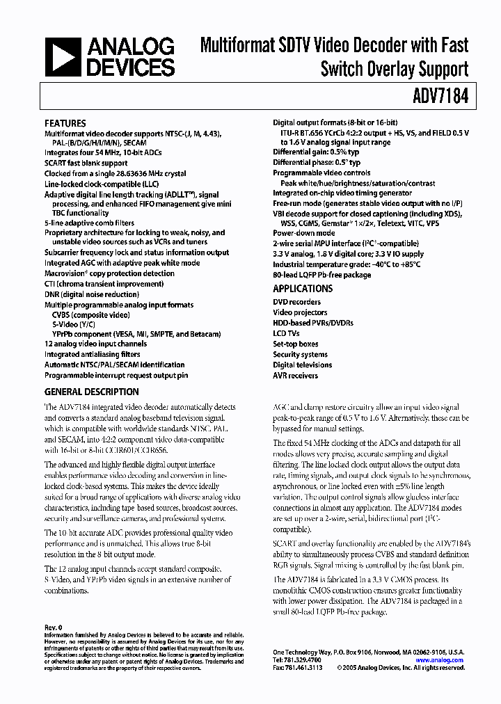 EVAL-ADV7184EB_1238294.PDF Datasheet