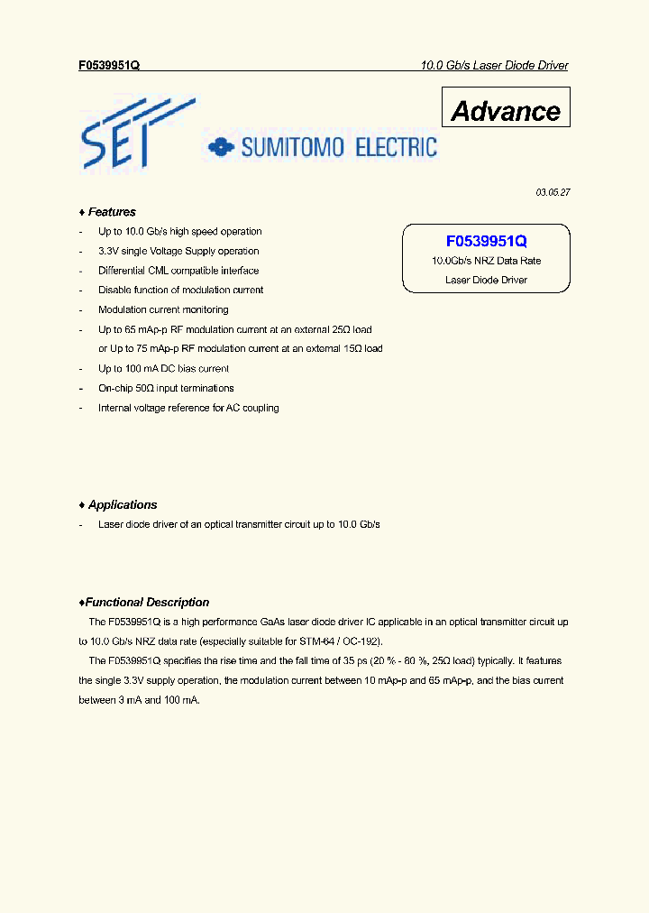 F0539951Q_1238437.PDF Datasheet