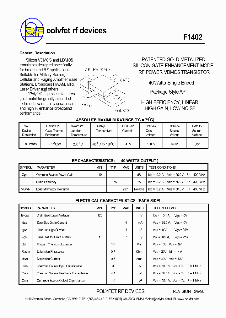 F1402_1238530.PDF Datasheet