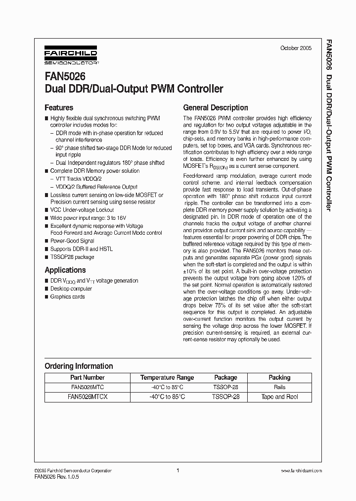 FAN5026MTC_1111652.PDF Datasheet