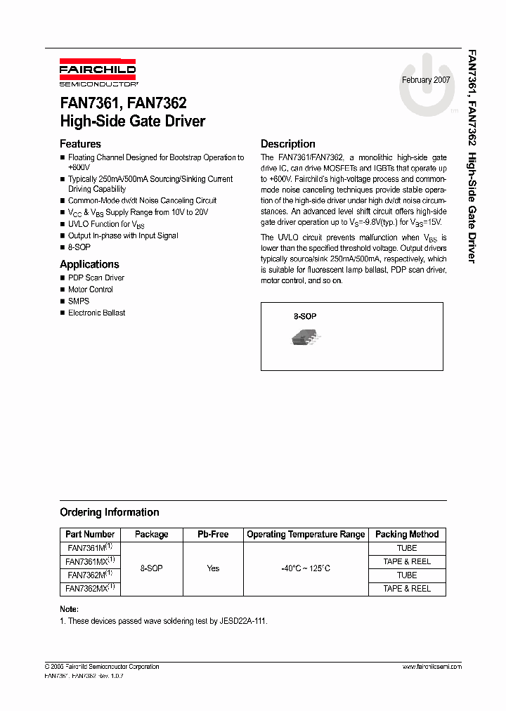 FAN7362MX_1238800.PDF Datasheet