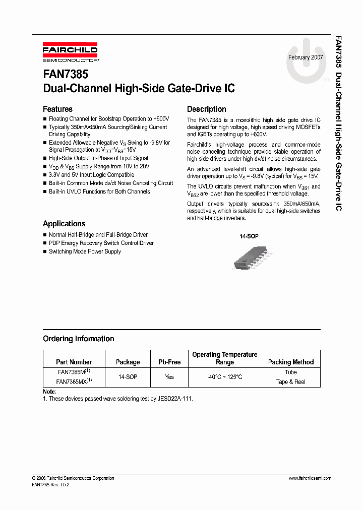 FAN7385_1095212.PDF Datasheet
