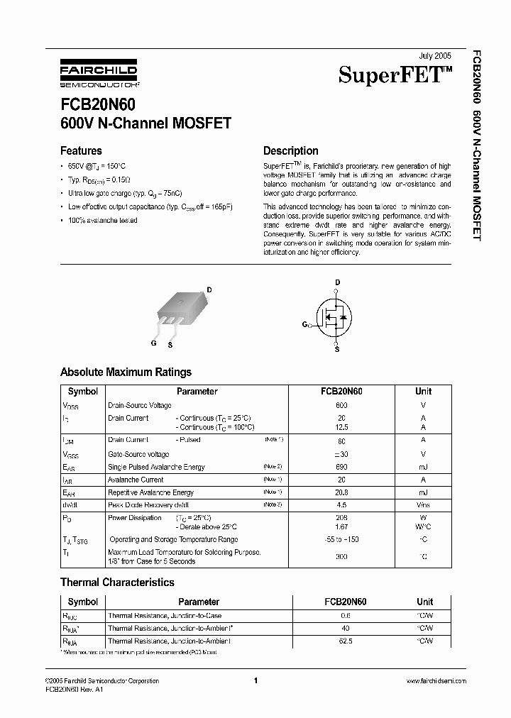FCB20N6005_1239049.PDF Datasheet