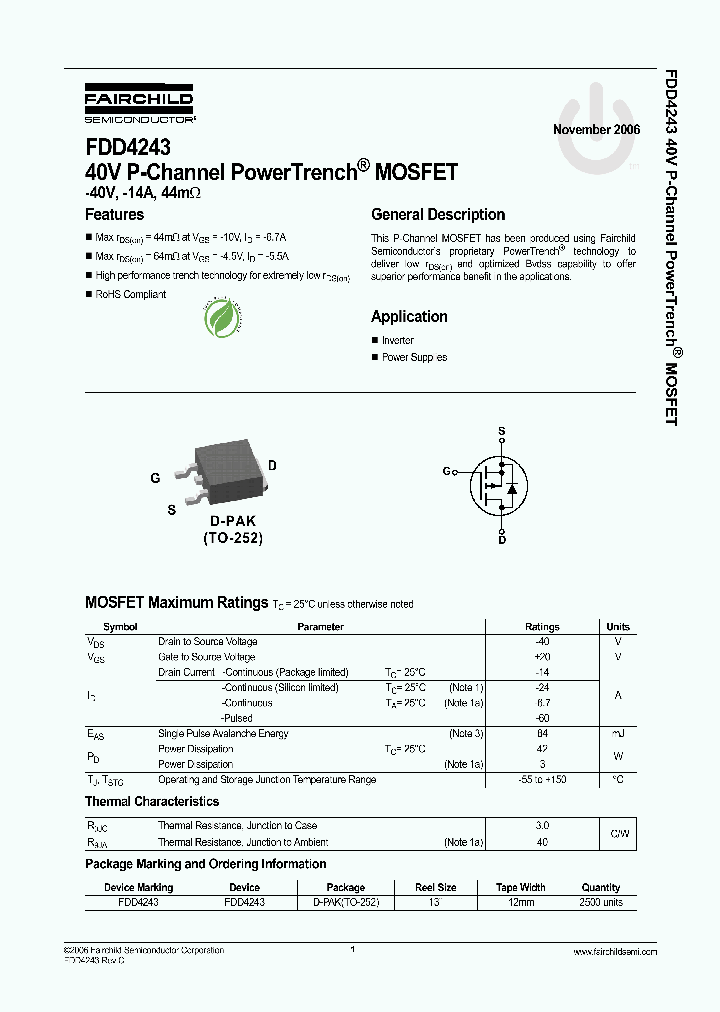 FDD4243_1088652.PDF Datasheet