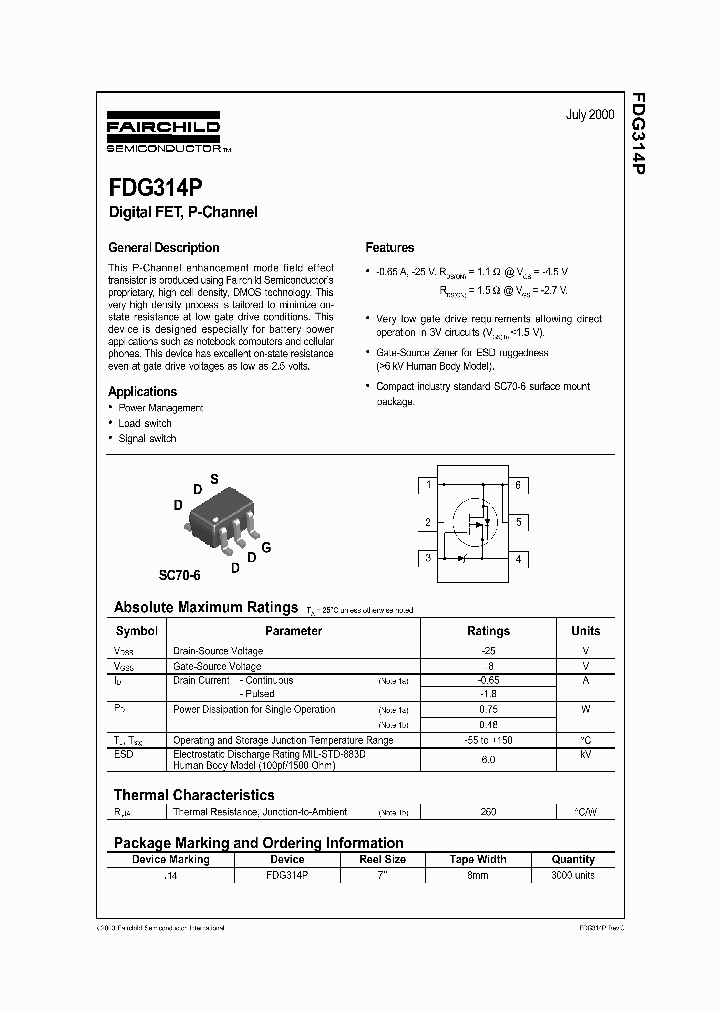 FDG314P_1057186.PDF Datasheet