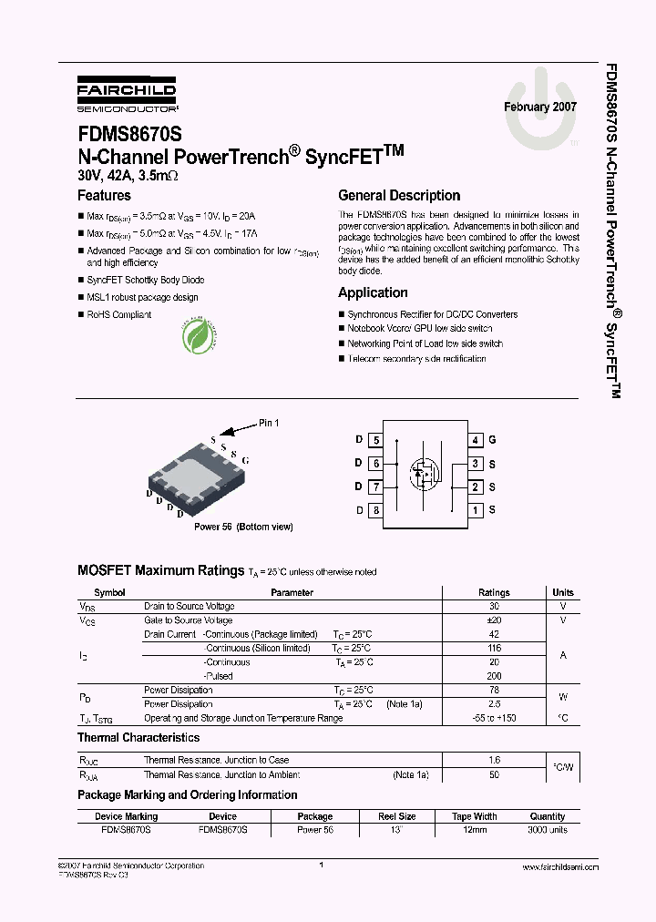 FDMS8670S07_1099802.PDF Datasheet