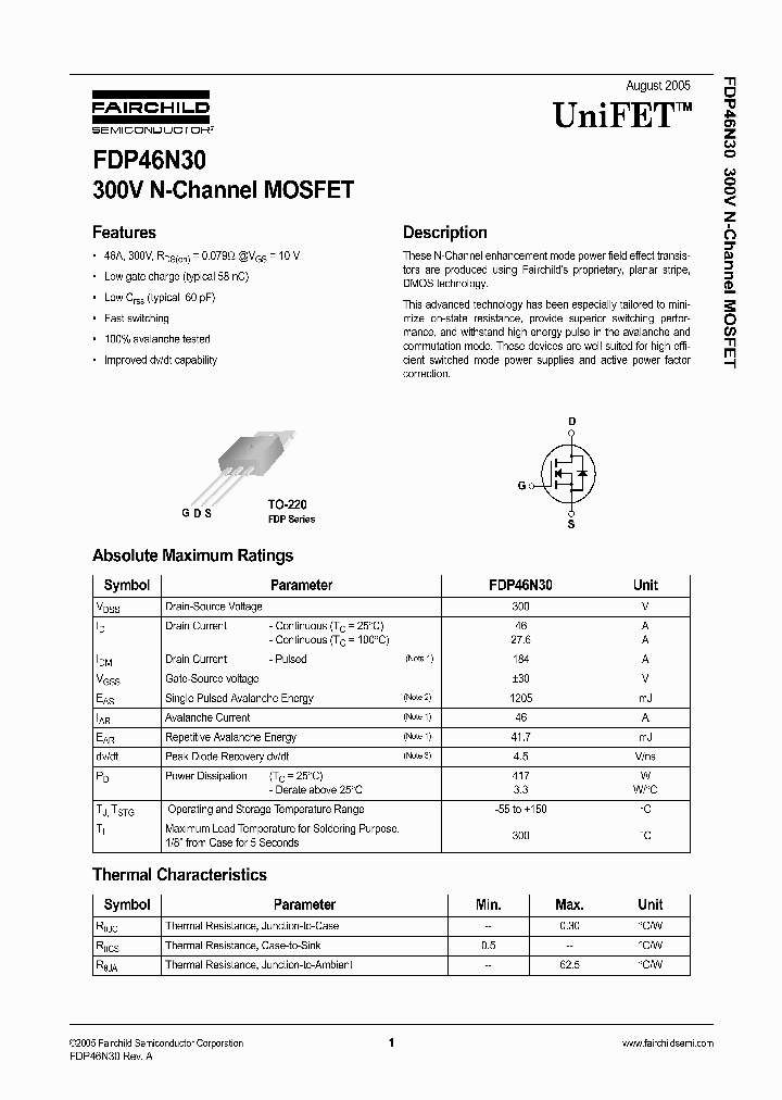 FDP46N30_1239551.PDF Datasheet