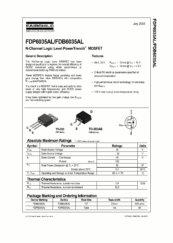 FDP6035AL_1239560.PDF Datasheet