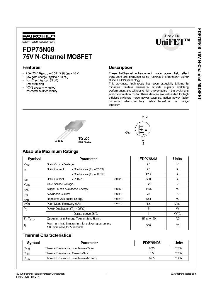 FDP75N080606_1239576.PDF Datasheet