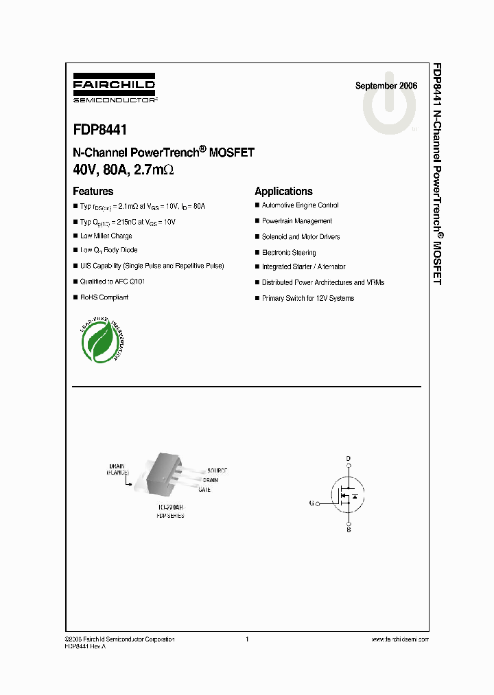 FDP8441_1095314.PDF Datasheet