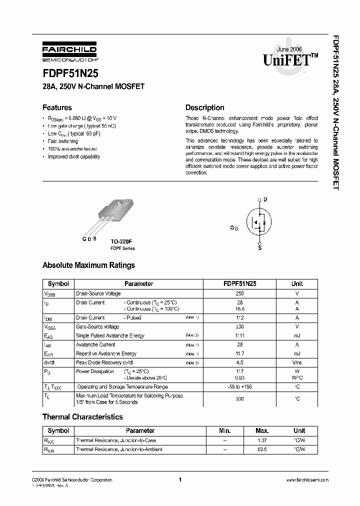 FDPF51N25_1239592.PDF Datasheet