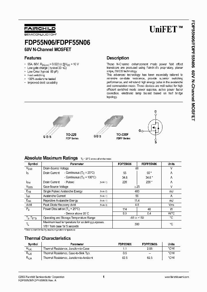 FDPF55N06_1239593.PDF Datasheet