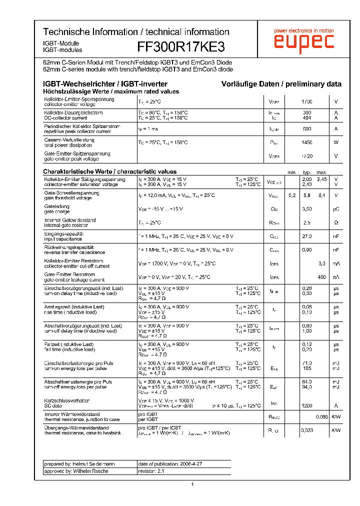 FF300R17KE3_1239959.PDF Datasheet
