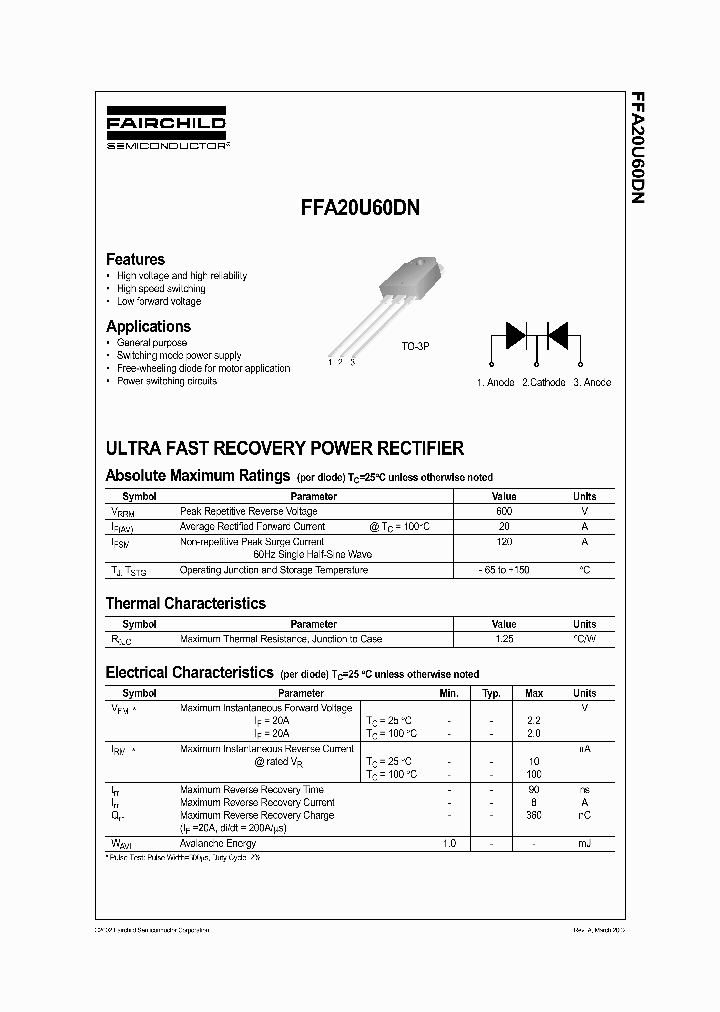 FFA20U60DN_1239970.PDF Datasheet