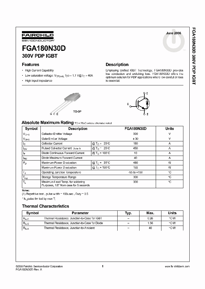 FGA180N30D_1240109.PDF Datasheet