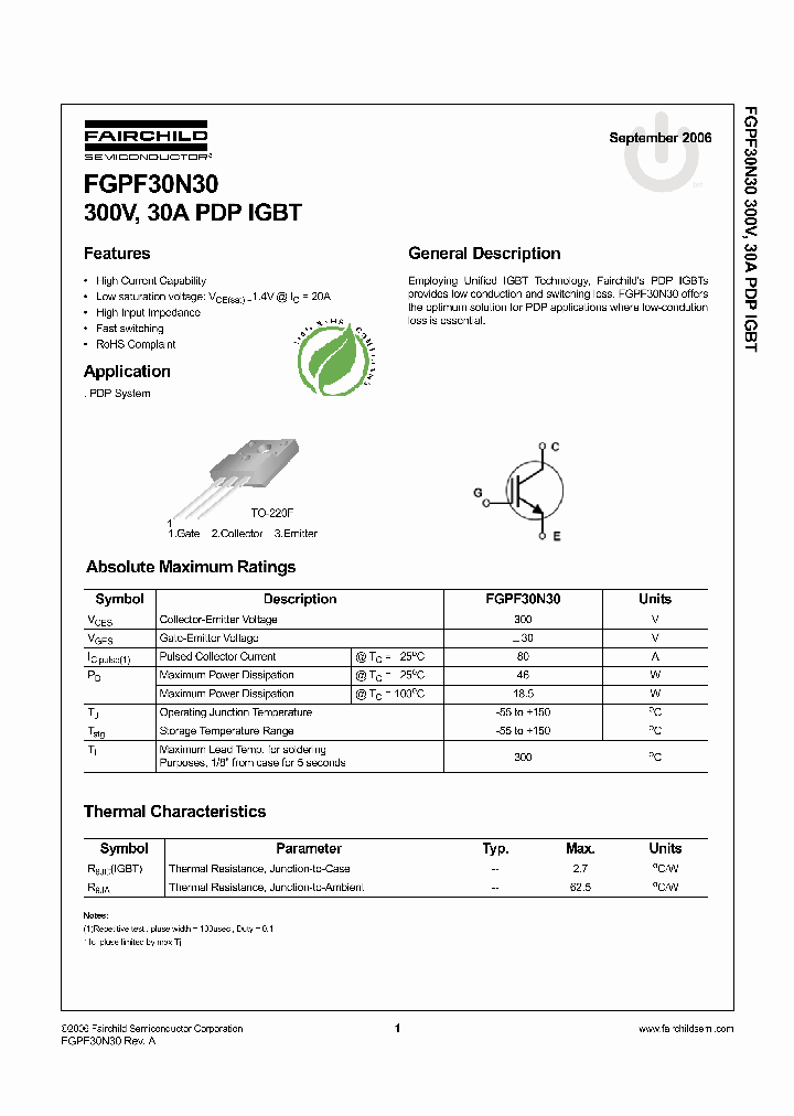 FGPF30N30_1240146.PDF Datasheet