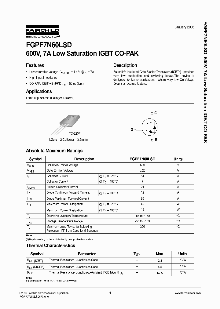 FGPF7N60LSD_1240147.PDF Datasheet