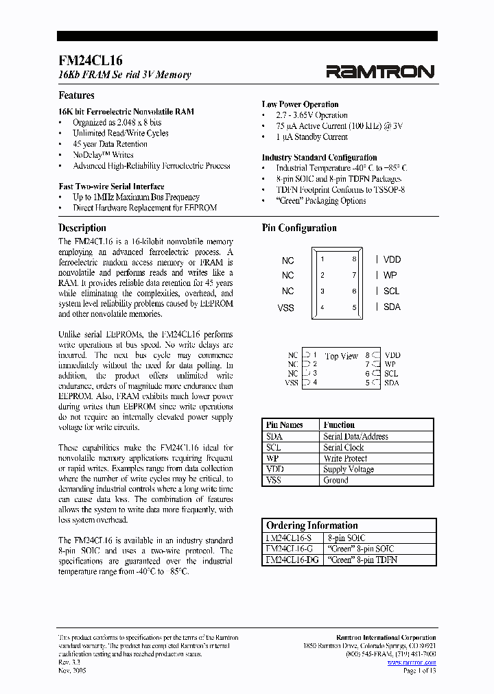 FM24CL16_1184786.PDF Datasheet