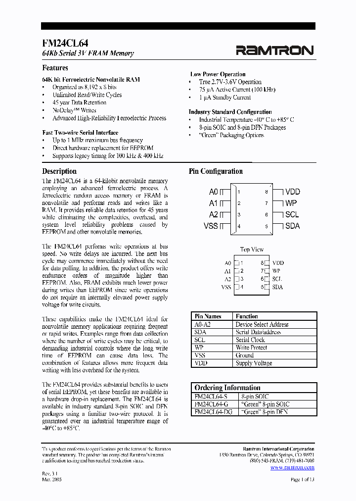 FM24CL64_1169999.PDF Datasheet