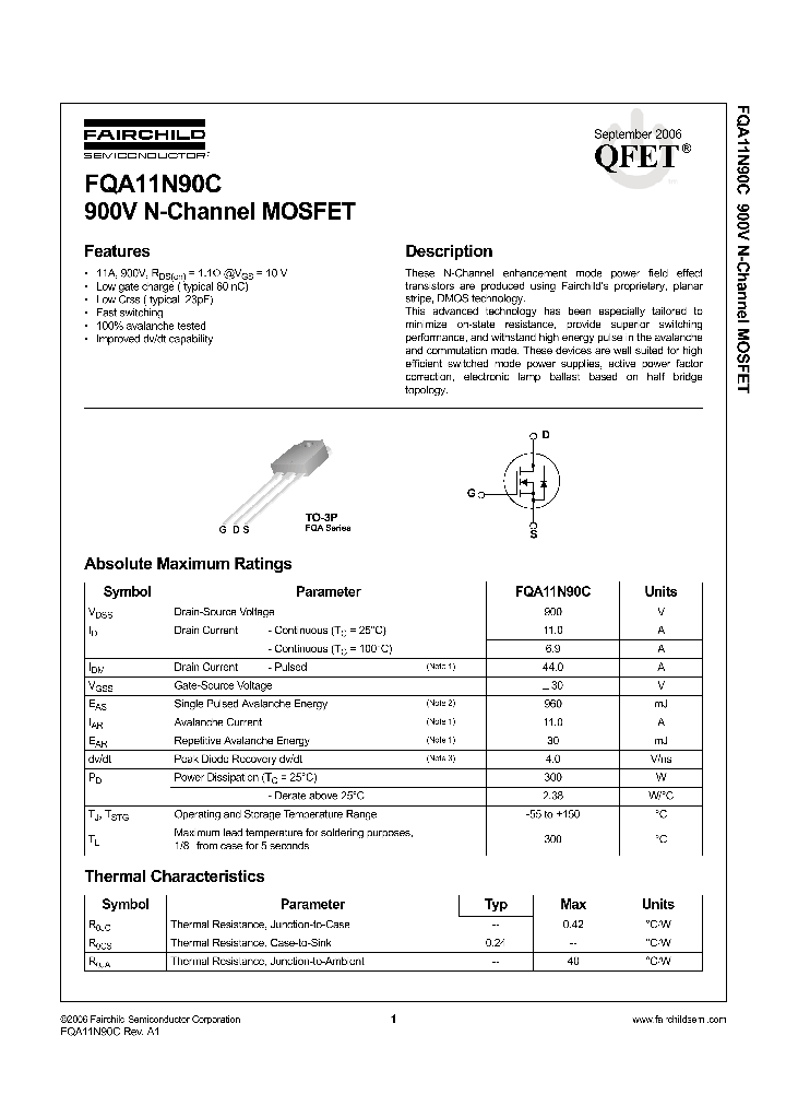 FQA11N90CF109_1241394.PDF Datasheet