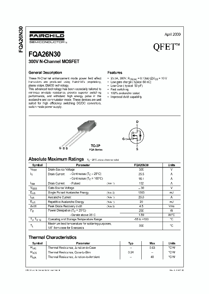 FQA26N30_1087341.PDF Datasheet