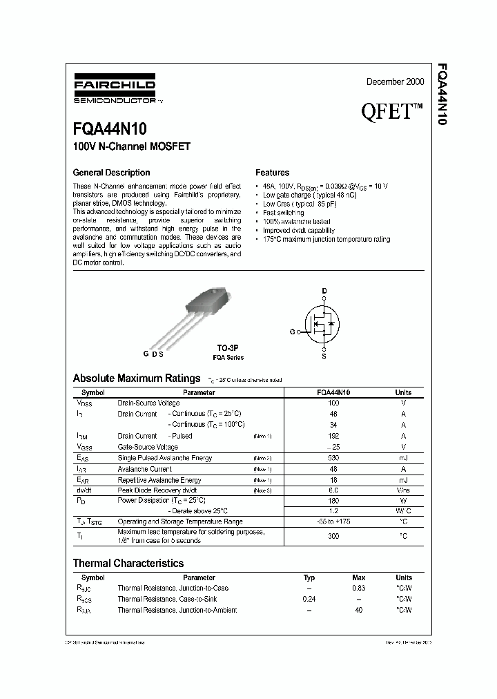 FQA44N10100_1241427.PDF Datasheet