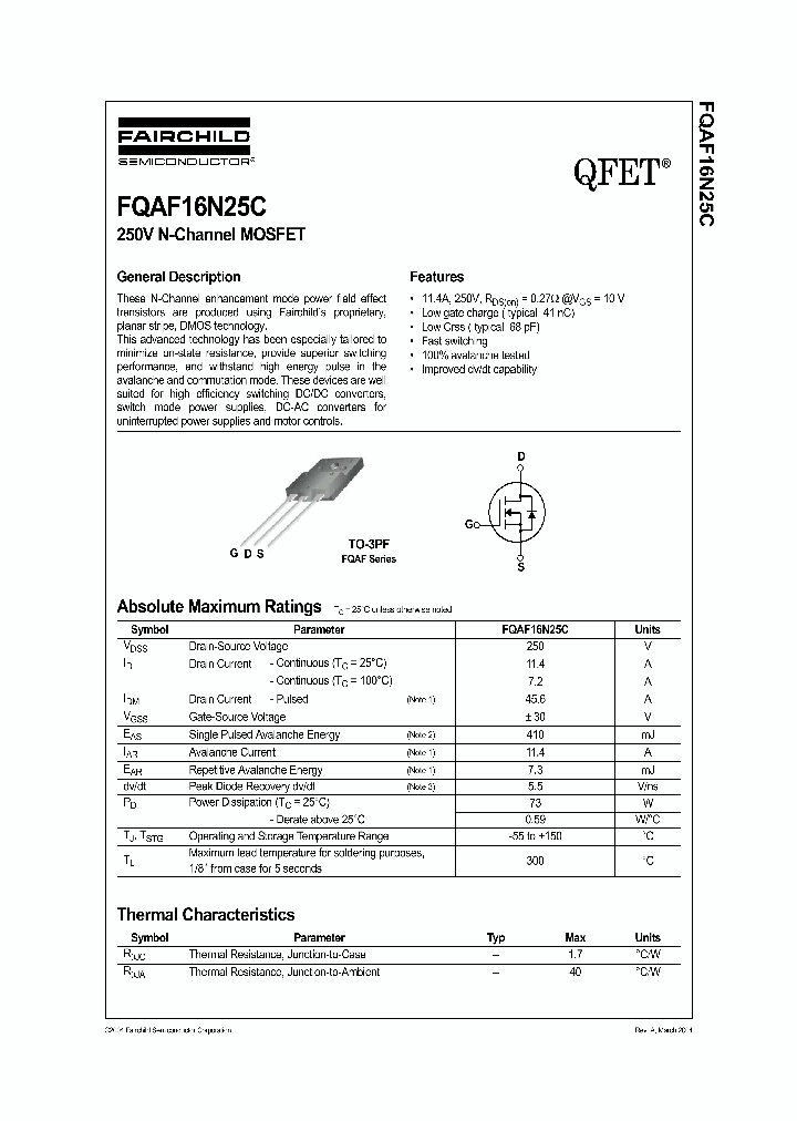 FQAF16N25C_1241474.PDF Datasheet