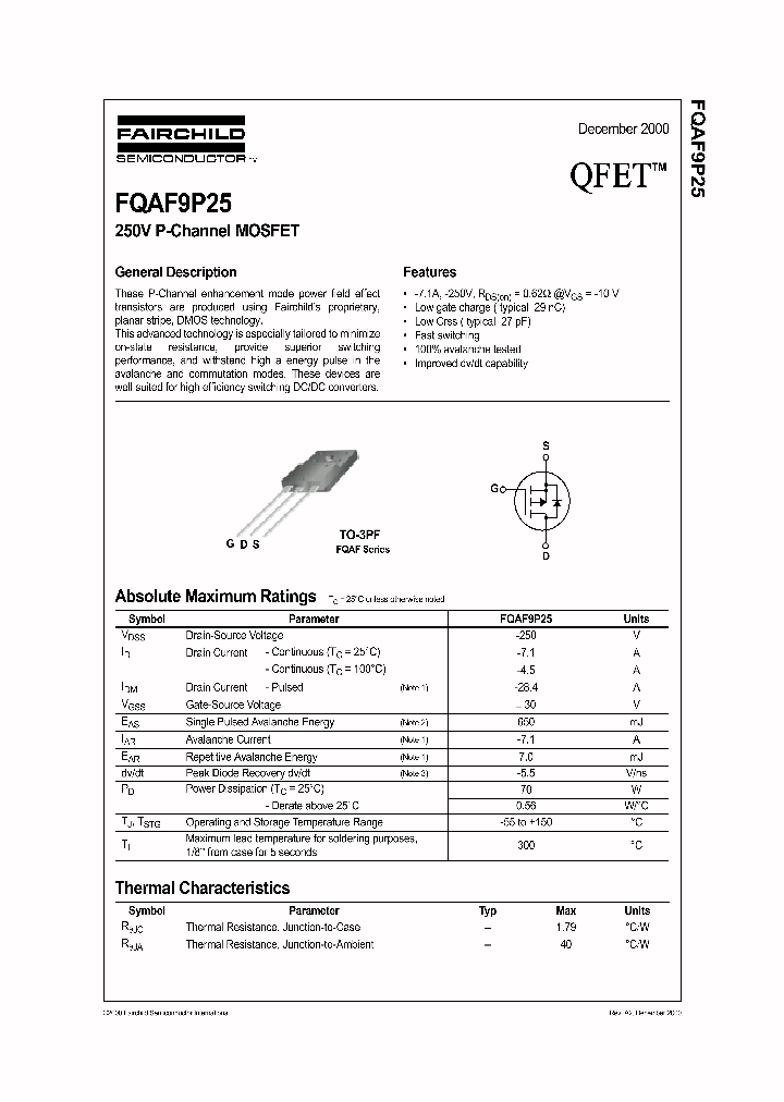 FQAF9P25_1241514.PDF Datasheet