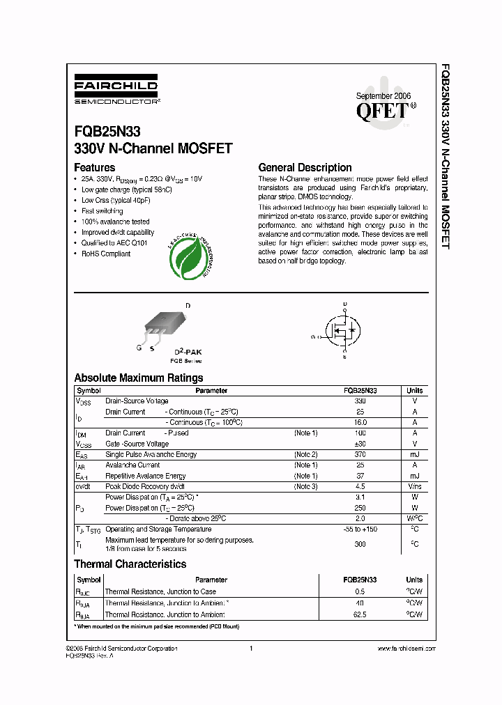 FQB25N33_1241516.PDF Datasheet