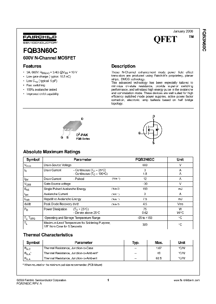 FQB3N60CTM_1132807.PDF Datasheet