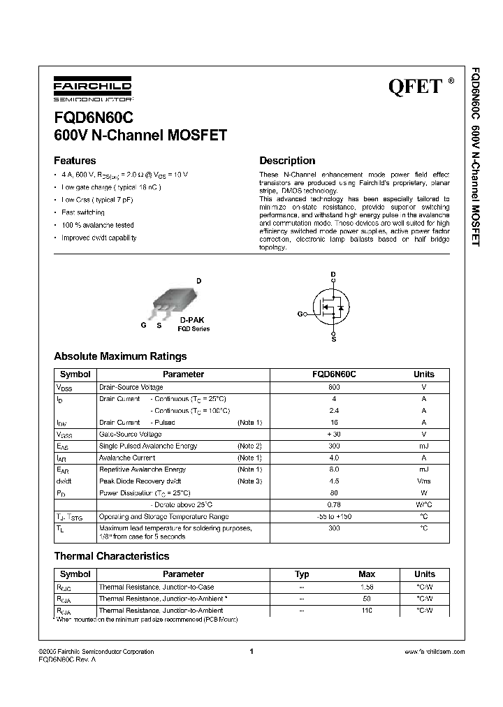 FQD6N60CTM_1241532.PDF Datasheet