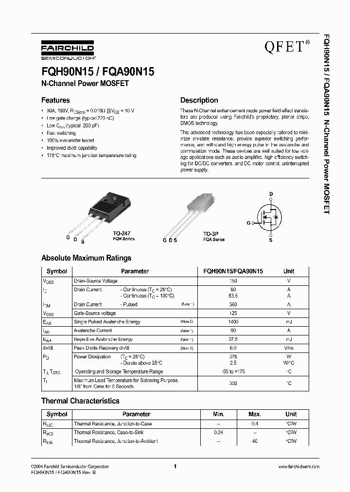 FQH90N15_1241544.PDF Datasheet